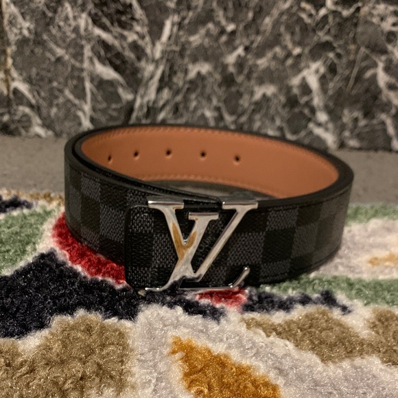 Louis Vuitton Checkered Black and Brown Men\'s Belt